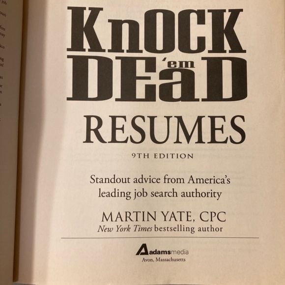 Book: Knock ‘Em Dead Resumes by Martin Yate, CPC Softcover 9th Edition VGUC - Picture 3 of 6
